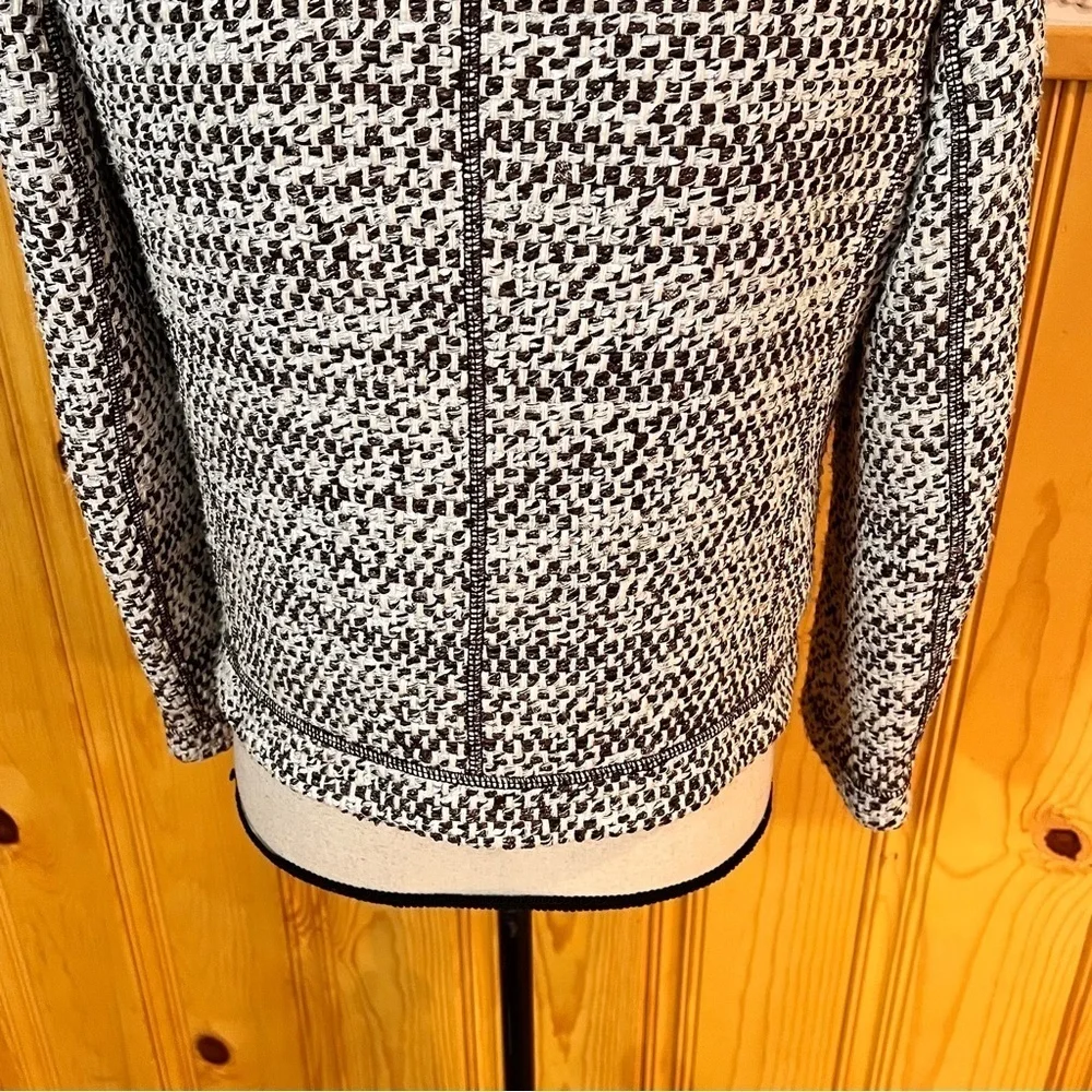 Lafayette 148 New York Elegant Brown and White Tweed Jacket Sz-S